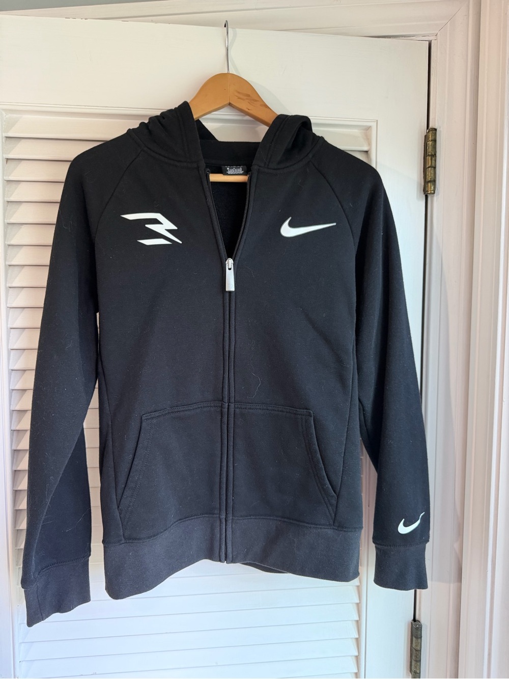 Nike Black Hoodie with White Swoosh